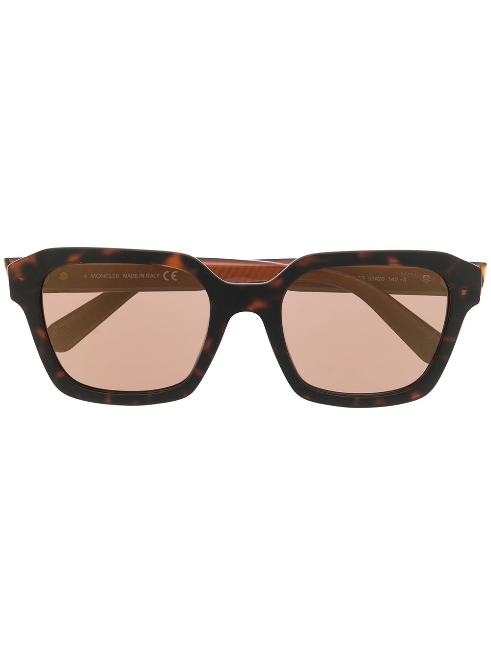 tortoiseshell-effect geometric-frame sunglasses - 1