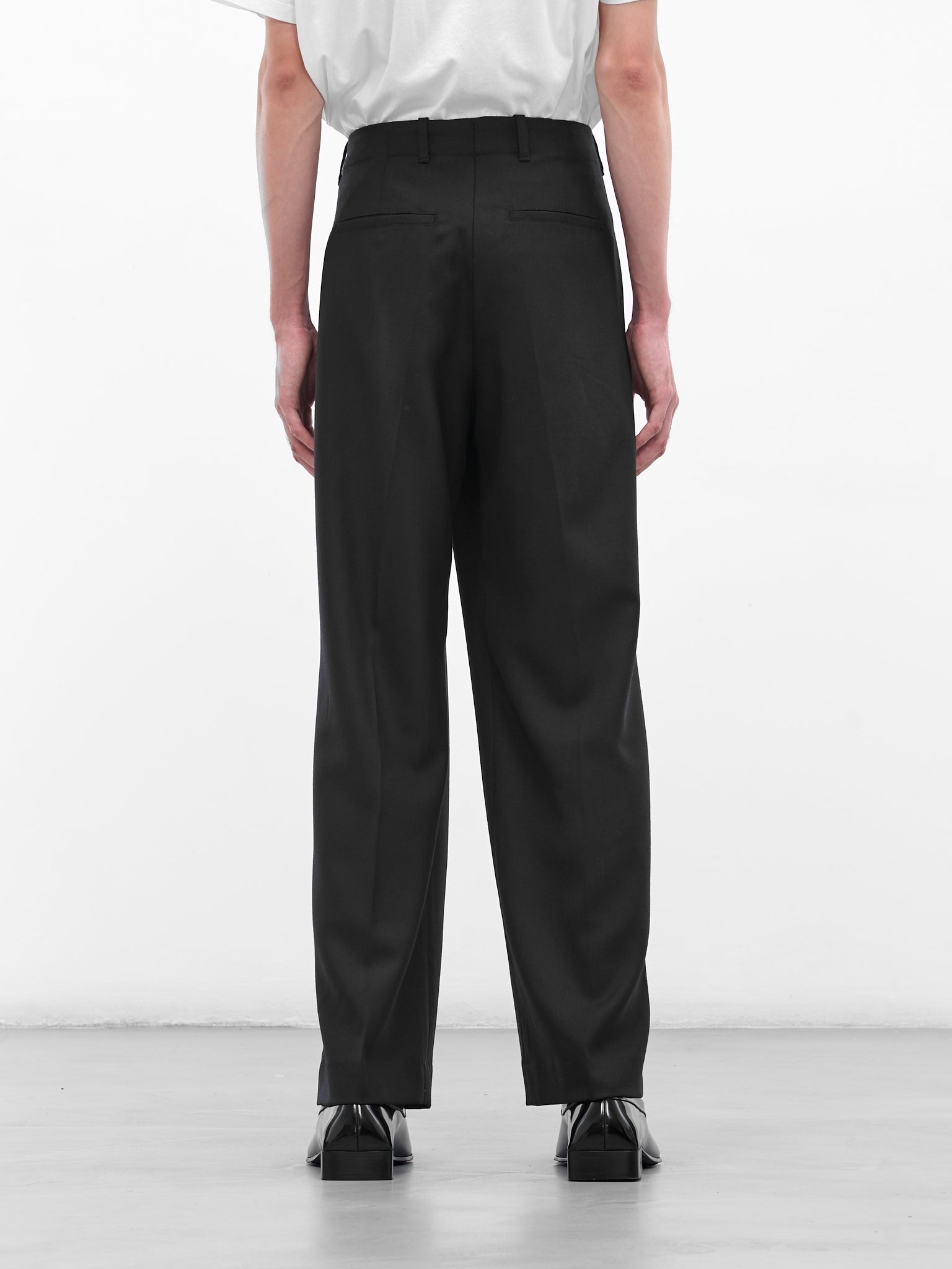 Borrowed Black Wool Chinos - 3