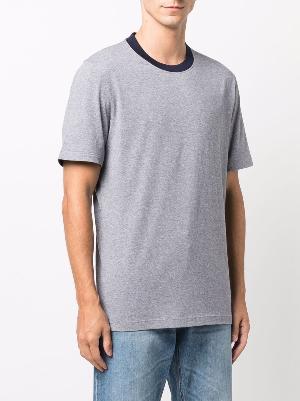 contrasting-collar cotton T-shirt - 3