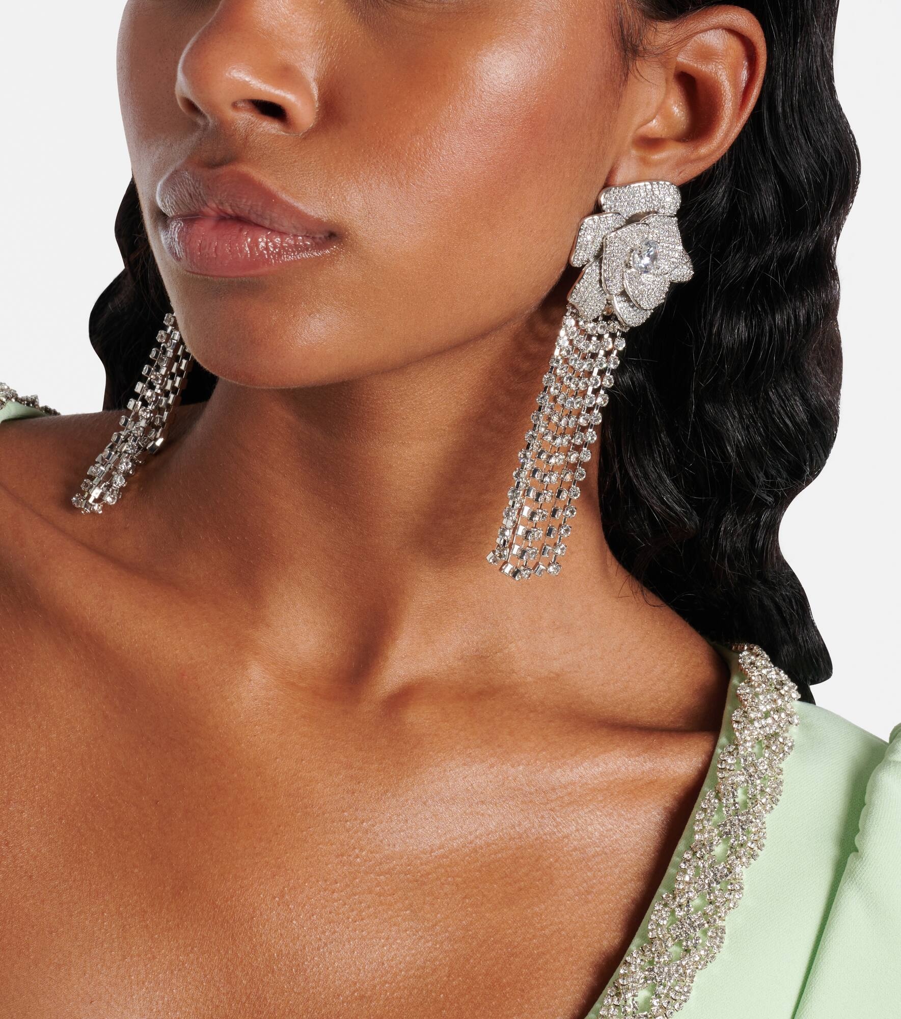 Crystal-embellished drop earrings - 3