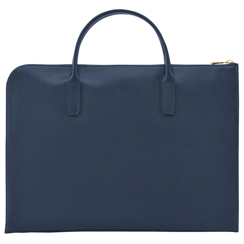 Le Foulonné S Briefcase Navy - Leather 3