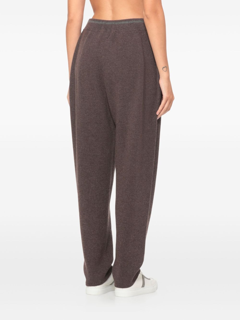 ribbed drawstring track pants - 4