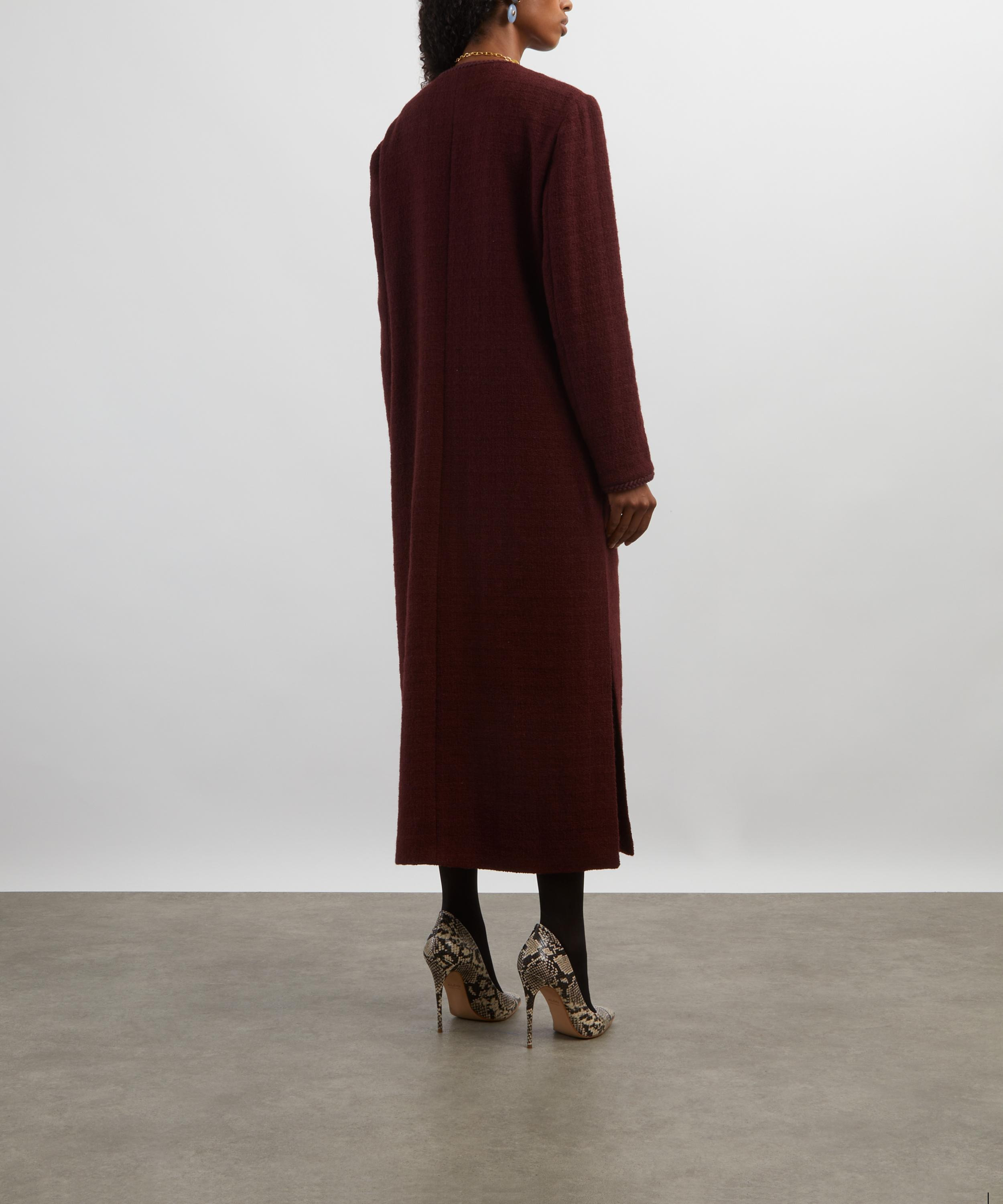 Aubergine Wool-Mohair Long Coat - 4