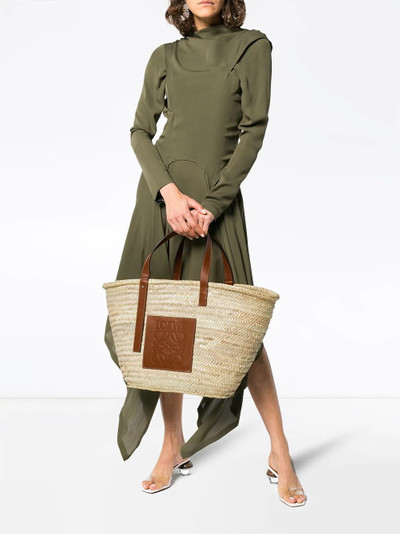 Loewe large logo raffia basket bag outlook