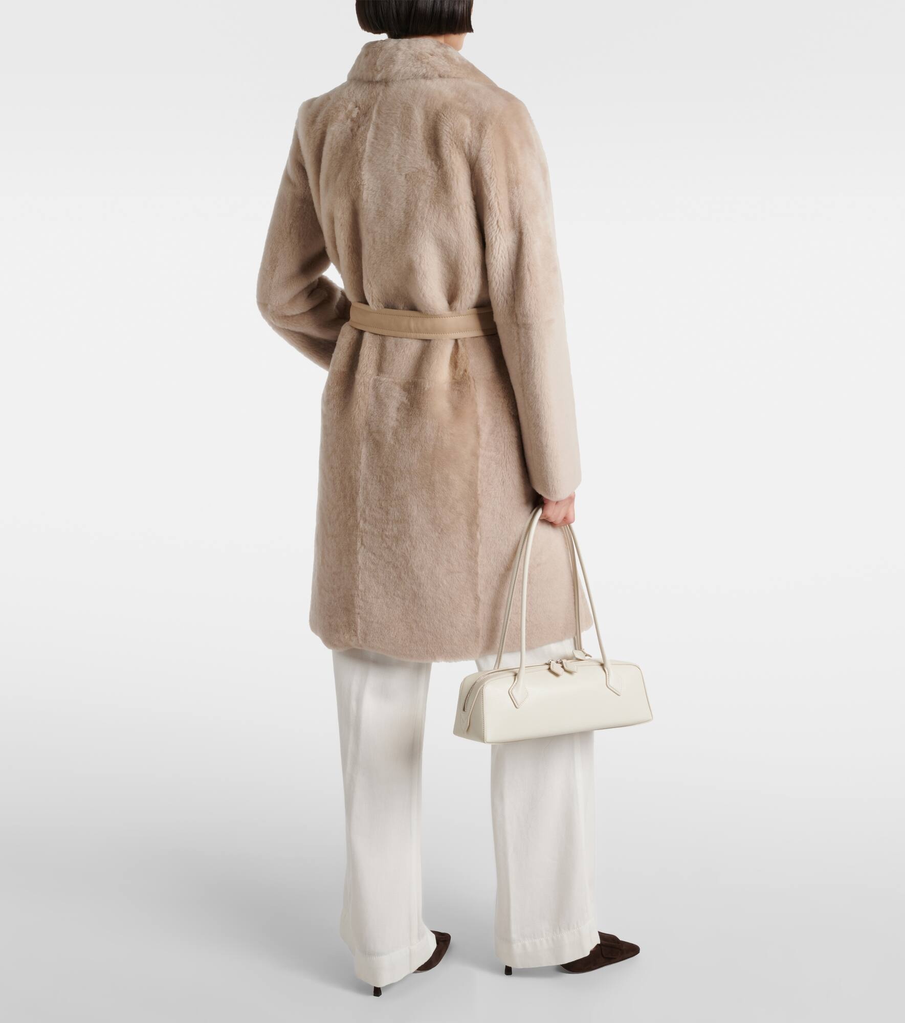 Ulzio belted camel hair coat - 3