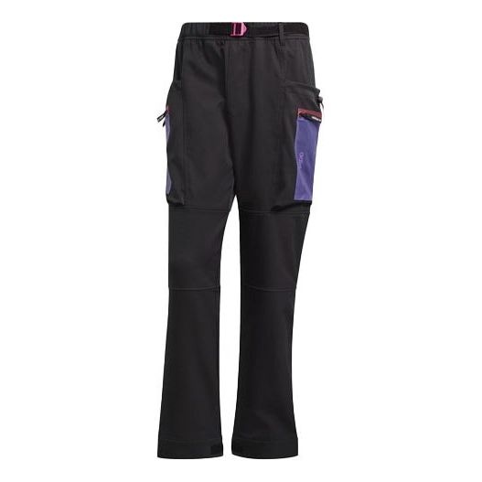 adidas originals G Outd Cargo P Contrasting Colors Pocket Loose Cargo Sweatpants Black H09349 - 1