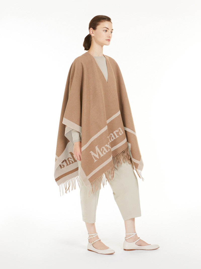 HILDE Jacquard wool poncho 1