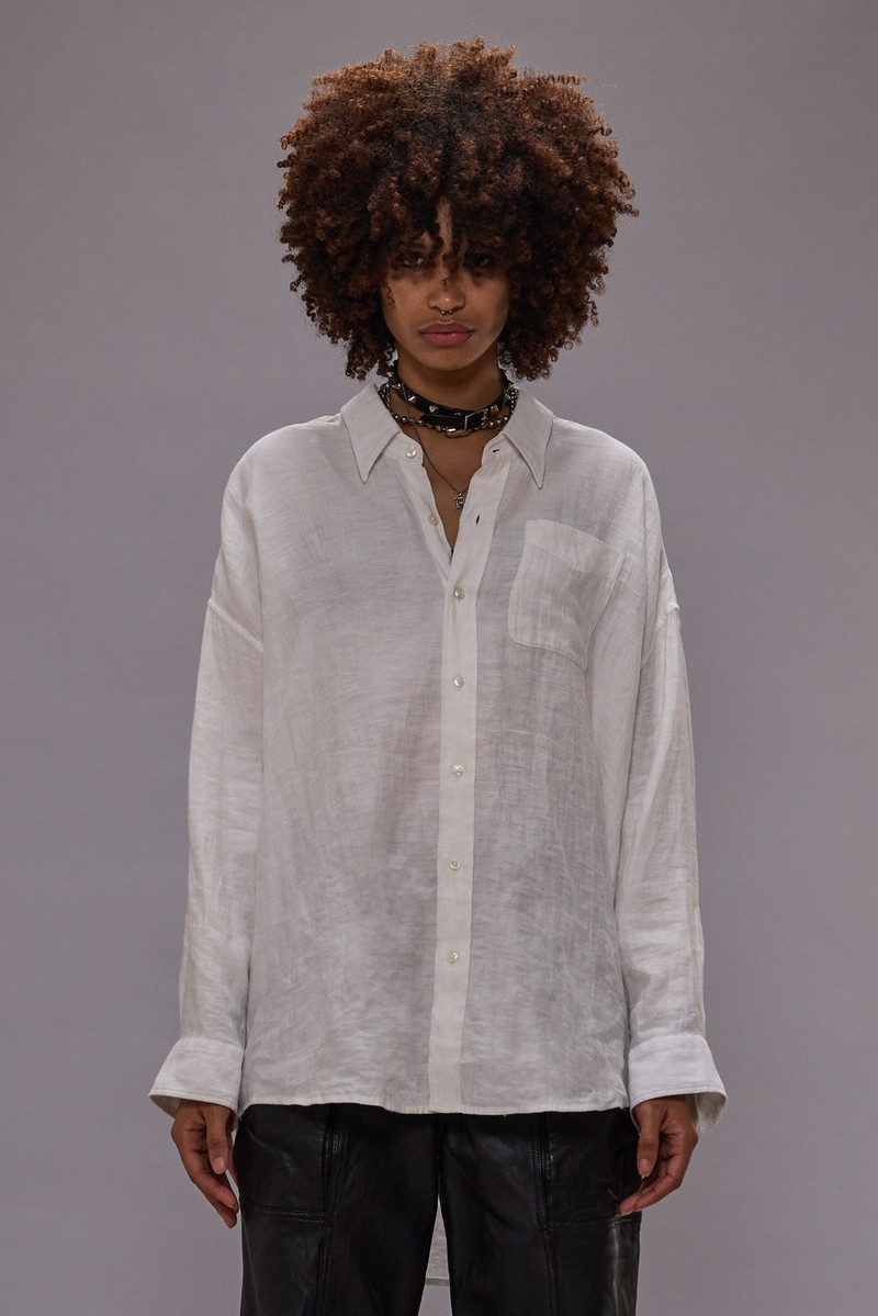 R13 DROP NECK SHIRT - WHITE outlook