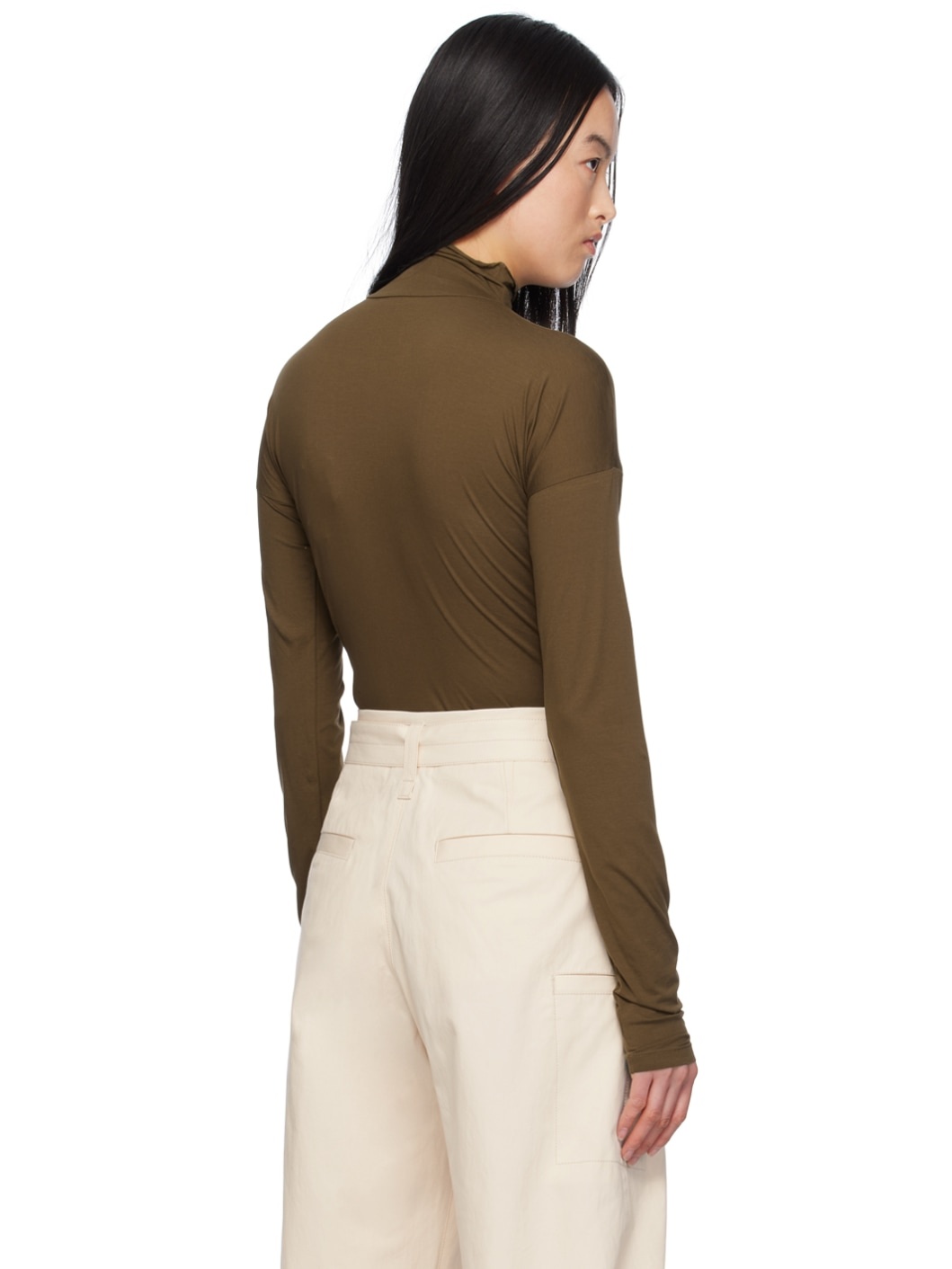 Brown Second Skin Turtleneck - 3