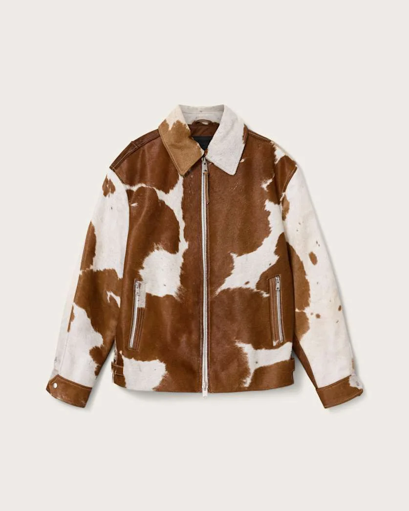 GARRISON OVERSIZED COW PRINT JACKET - 1