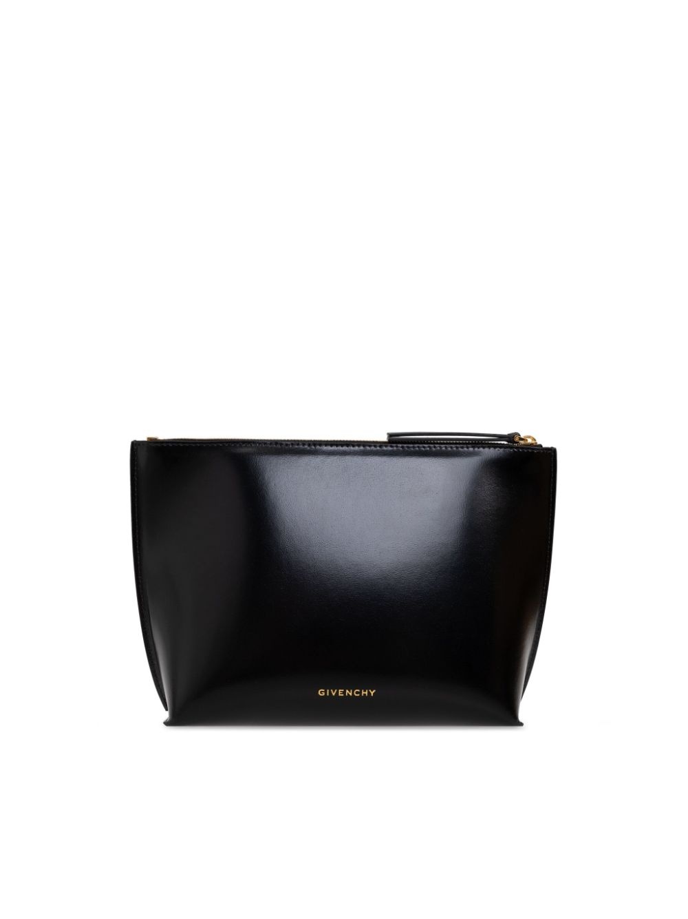 logo-buckle leather clutch bag - 3