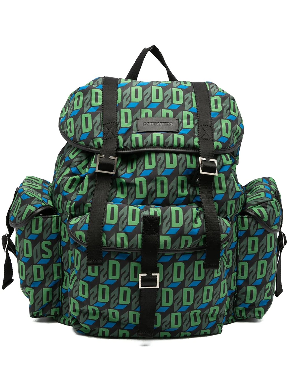 monogram-print multi-pocket backpack - 1