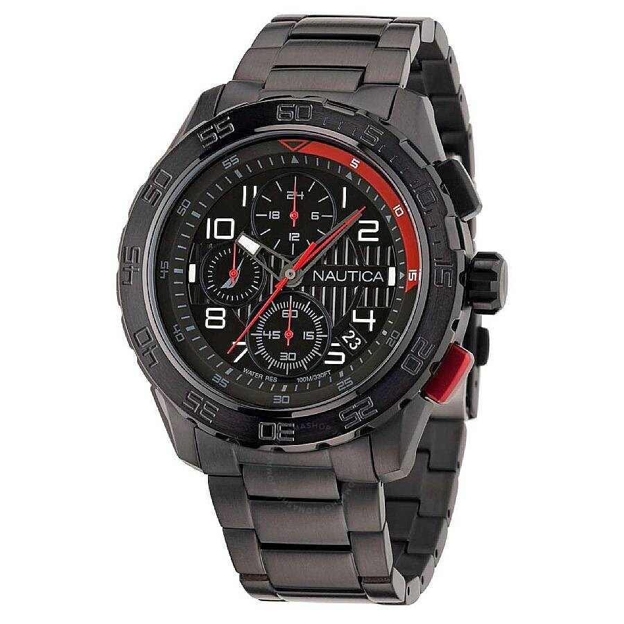 Nautica - Nautica NST 101 Chronograph Quartz Black Dial Men's Watch NAPNSS305 - 1