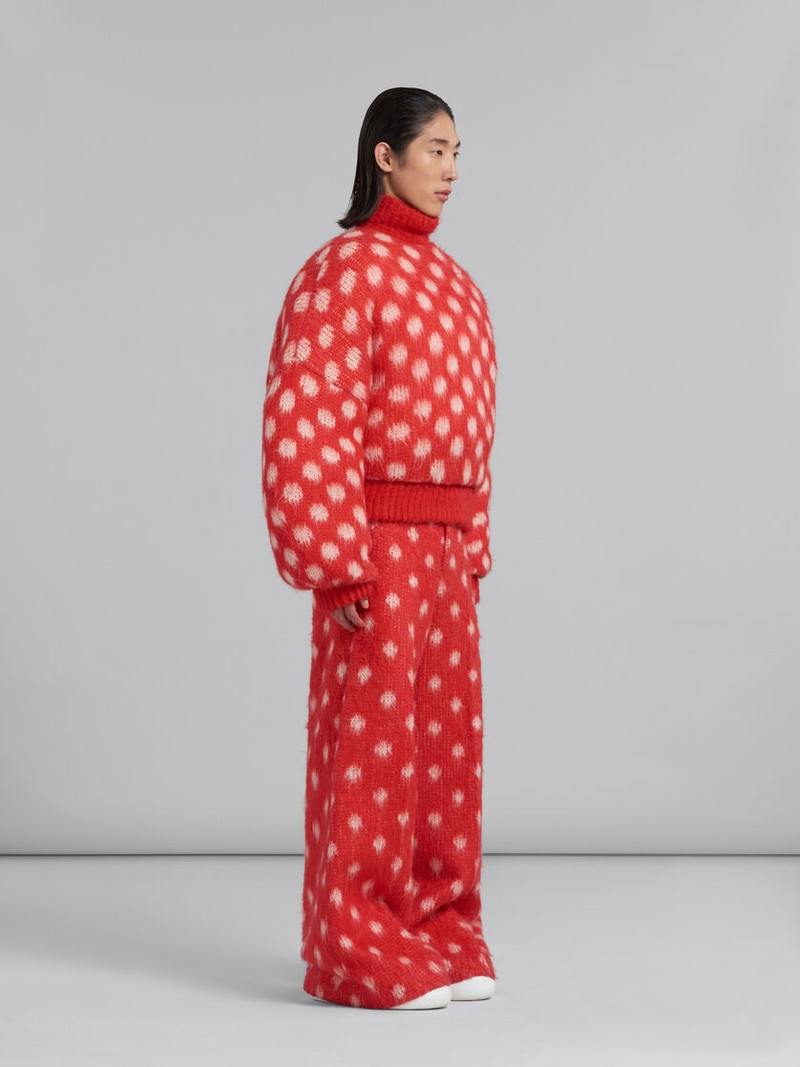 RED MOHAIR TROUSERS WITH POLKA DOTS 5