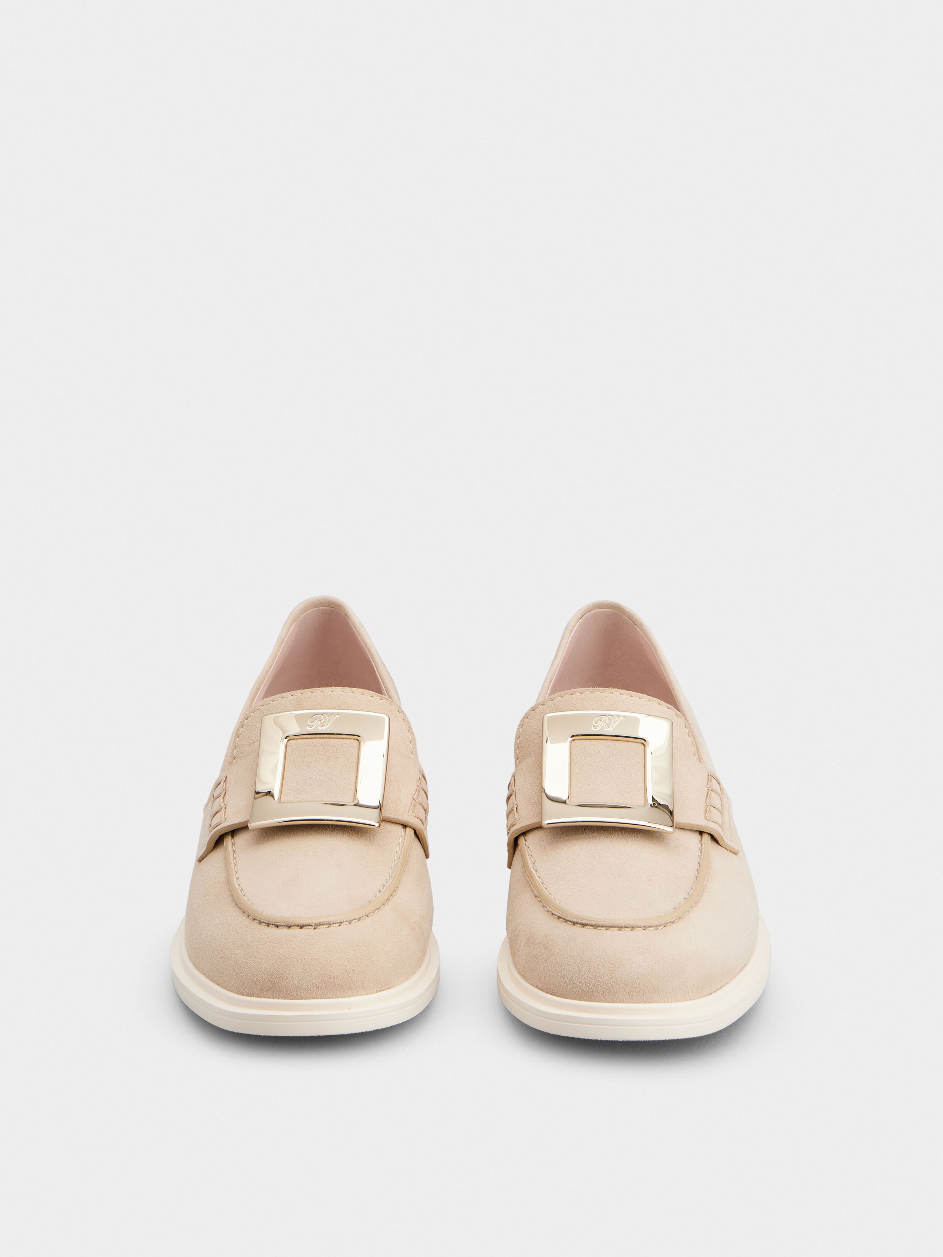 Viv' Rangers Metal Buckle Loafers in Suede - 7