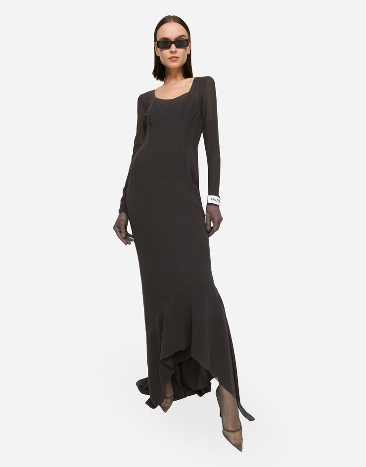 Long georgette dress - 7