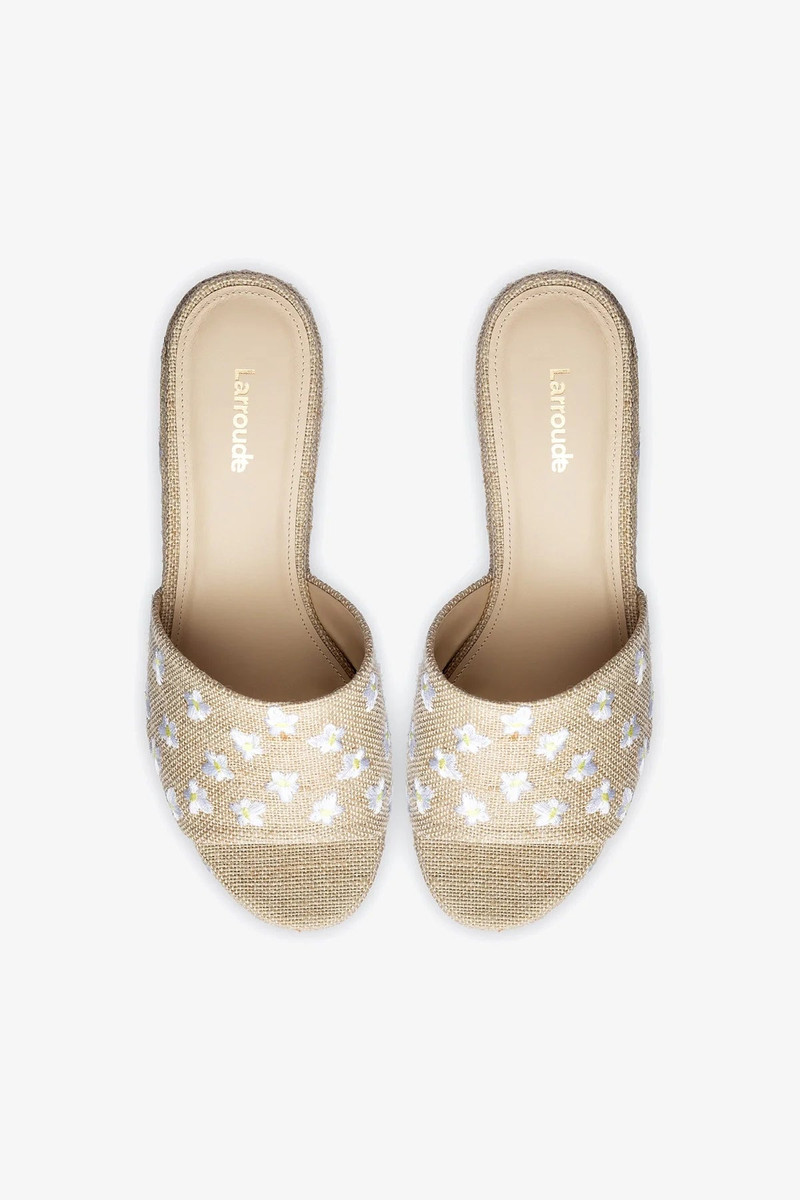 Miso Platform Sandal In Raw Linen 4