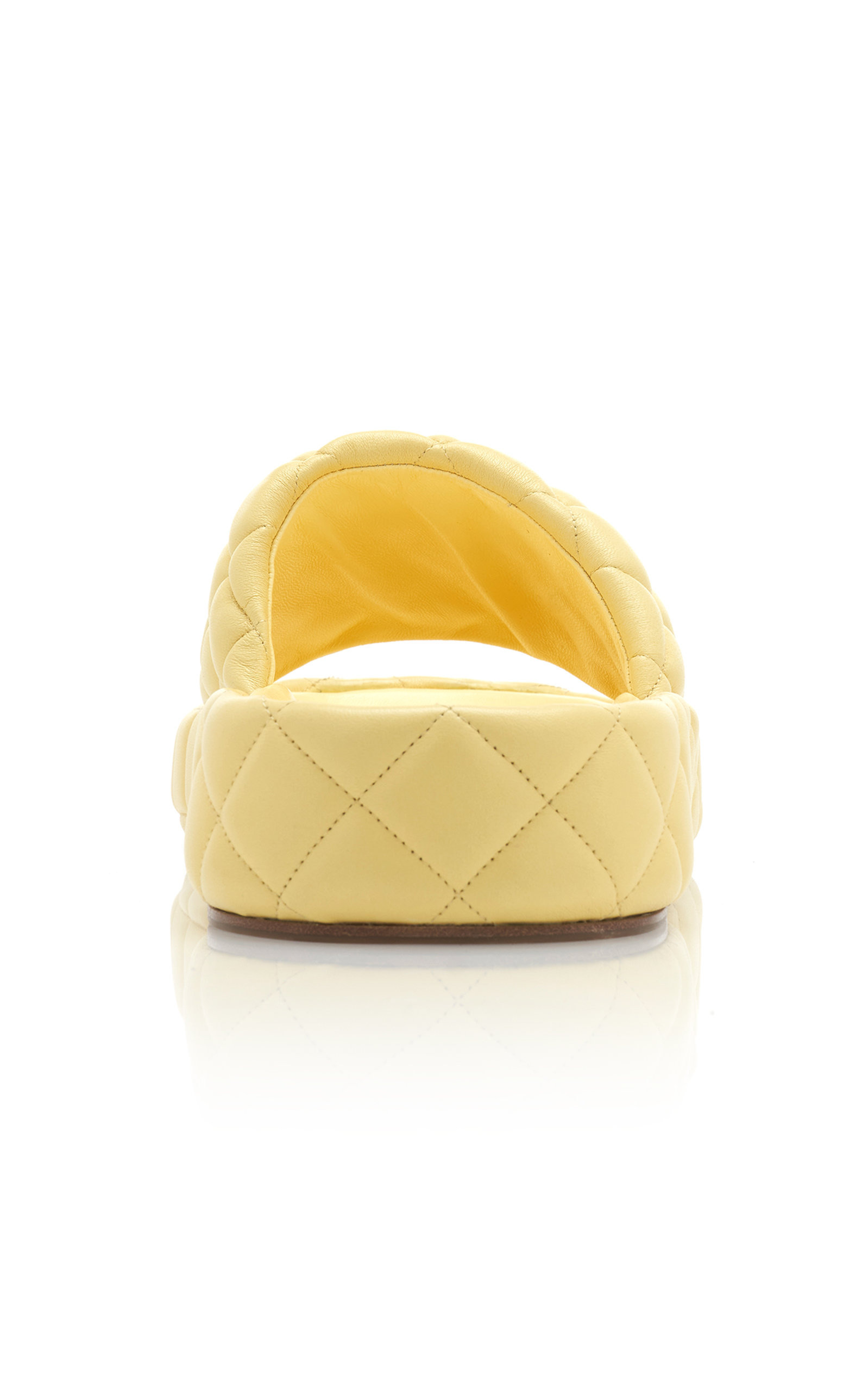 Padded Matelasse Slide Sandals yellow - 4