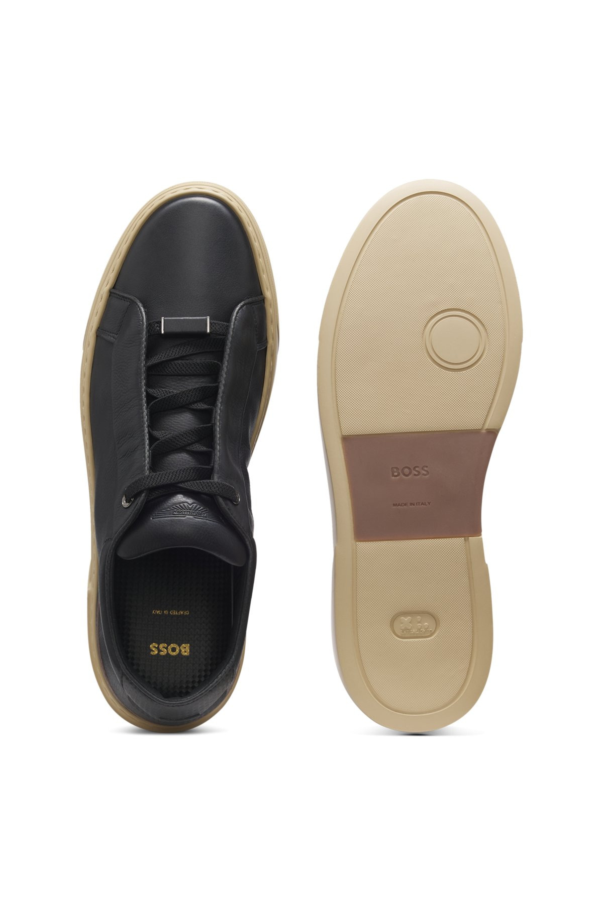 BOSS X ASTON MARTIN TRAINERS IN GRAINED LEATHER - 4