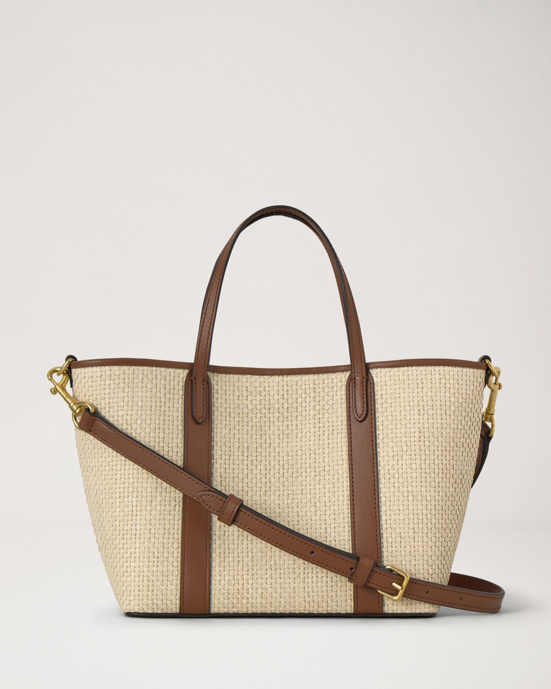 Mini Bayswater Tote Ecru & Bright Oak Raffia & Leather Trim 2