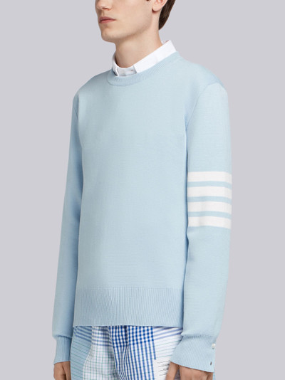 Thom Browne Light Blue Milano Stitch 4-Bar Pullover outlook