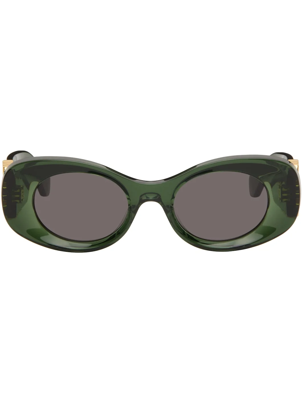 Green Beveled Oval Maxi Anagram Sunglasses - 1