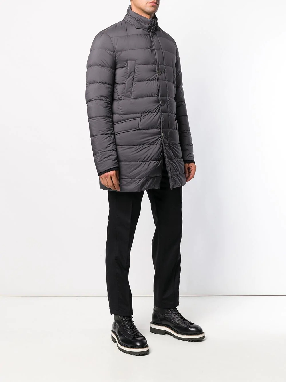 padded straight-fit jacket - 3