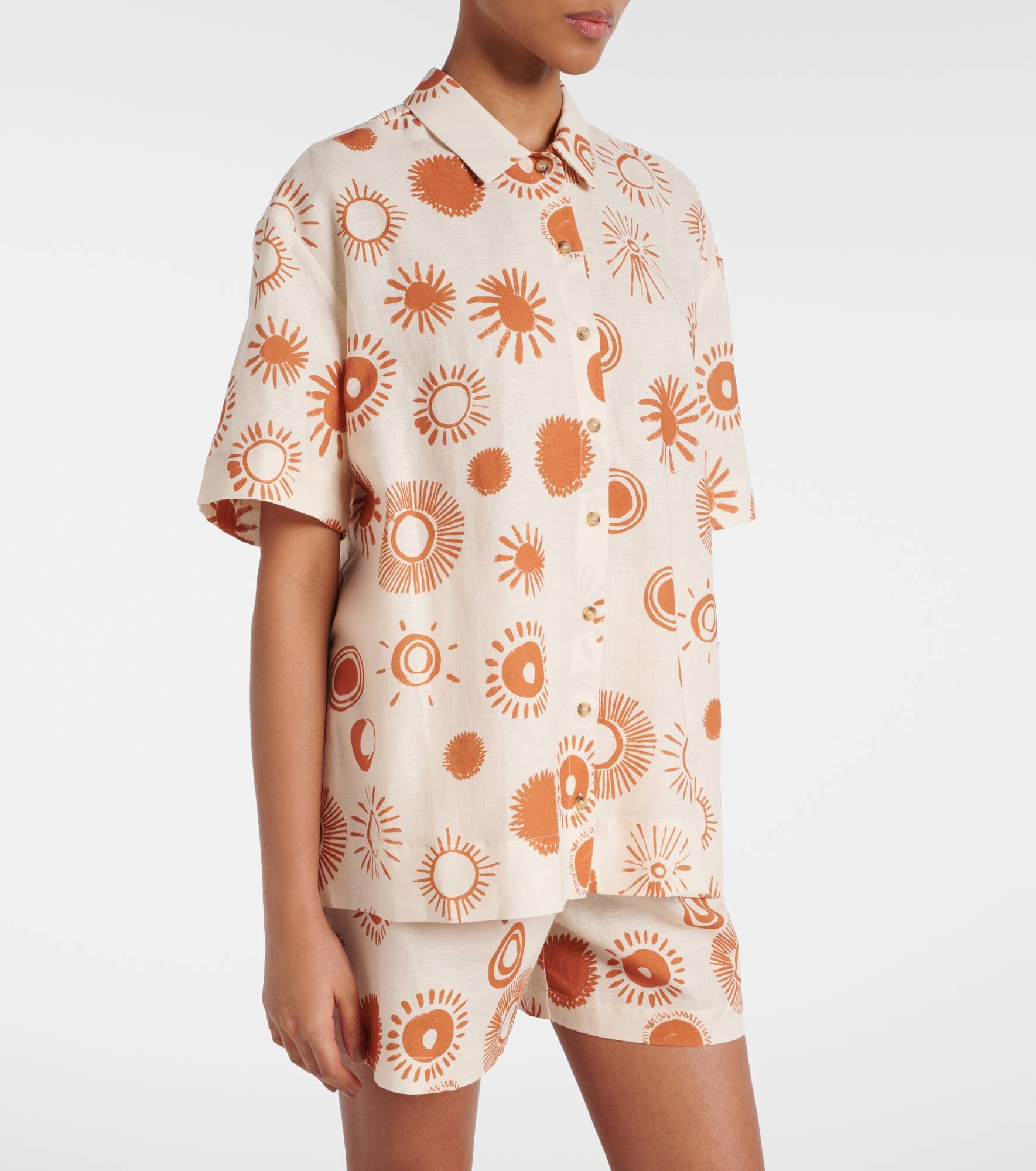 Montauk linen and cotton bowling shirt - 5