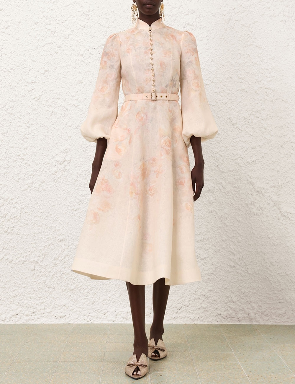 Zimmermann CRUSH BUTTONED MIDI DRESS | REVERSIBLE