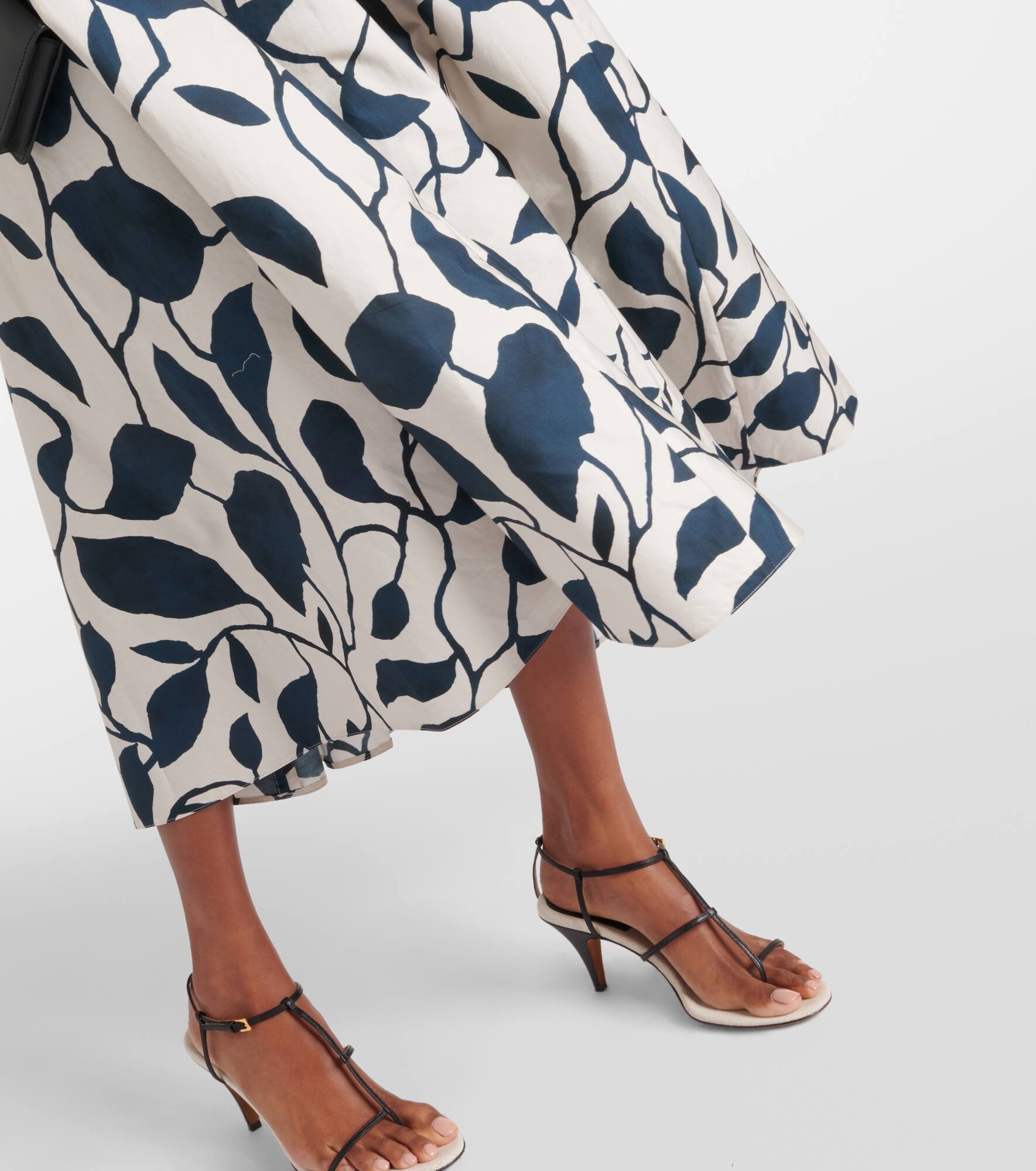 Printed cotton poplin midi dress - 5