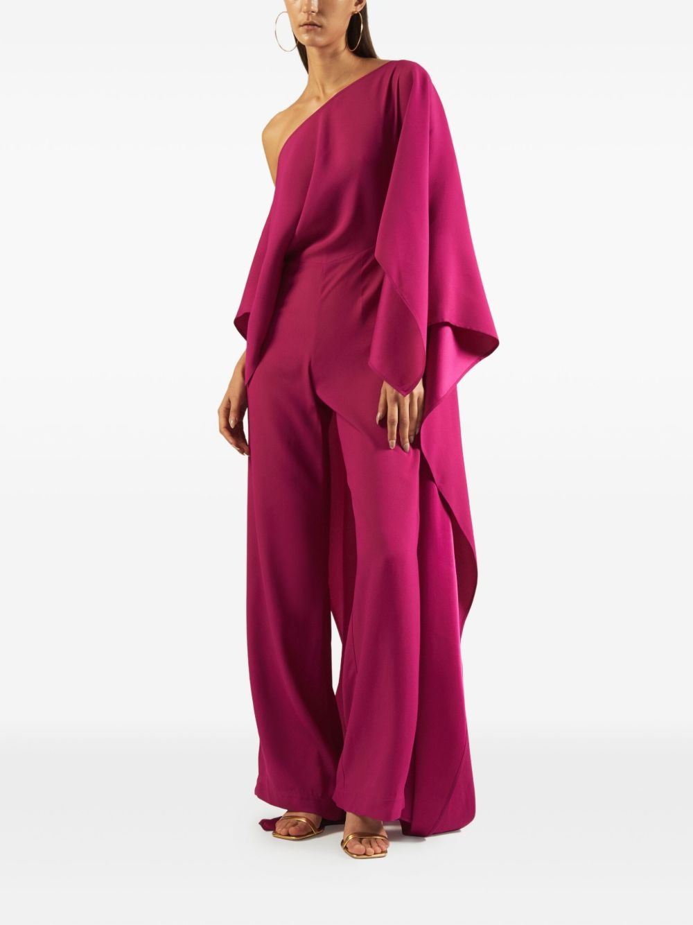 Jerry one-shoulder cape jumpsuit - 2