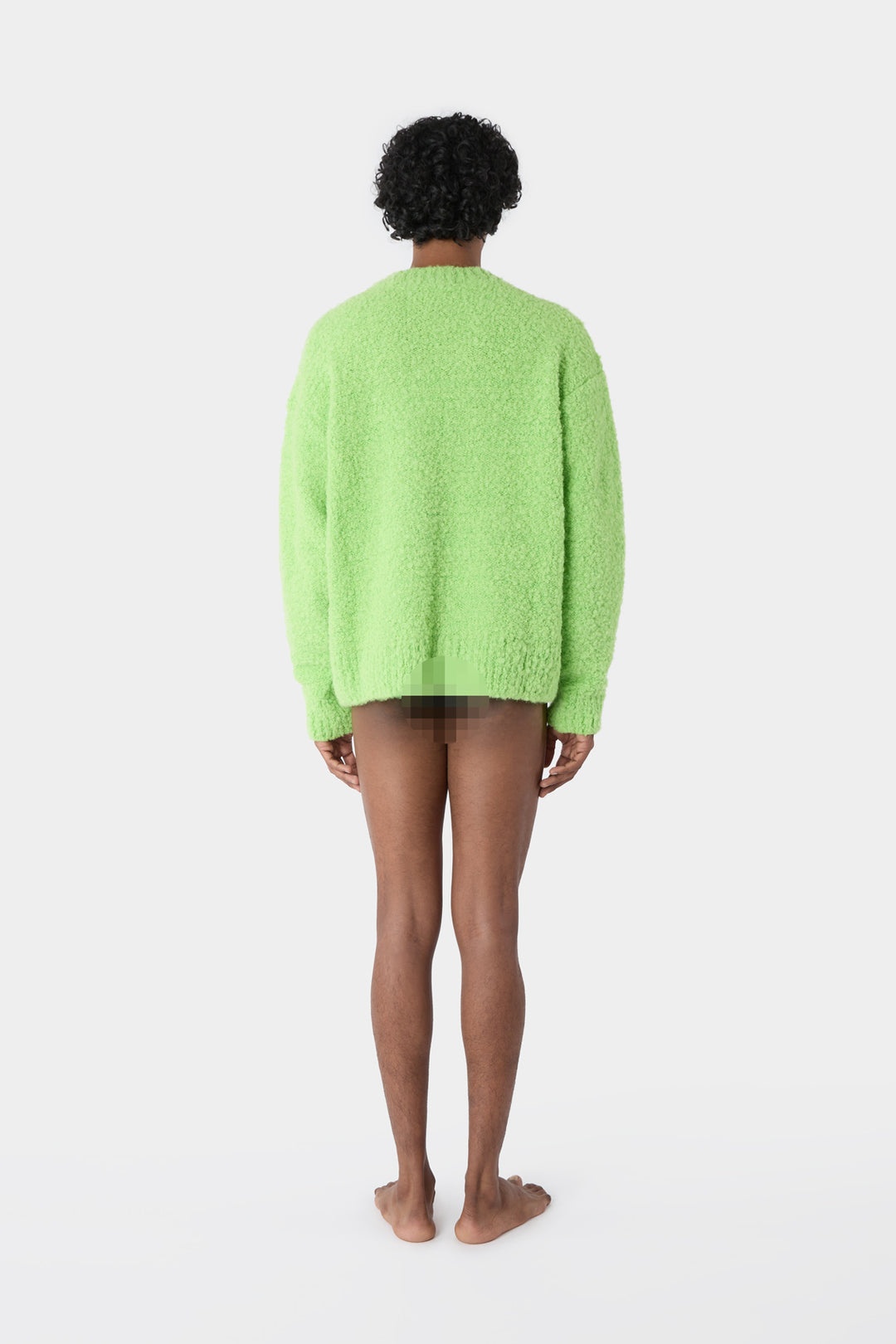 ASTRAKAN ROUND NECK SWEATER / acid green - 8