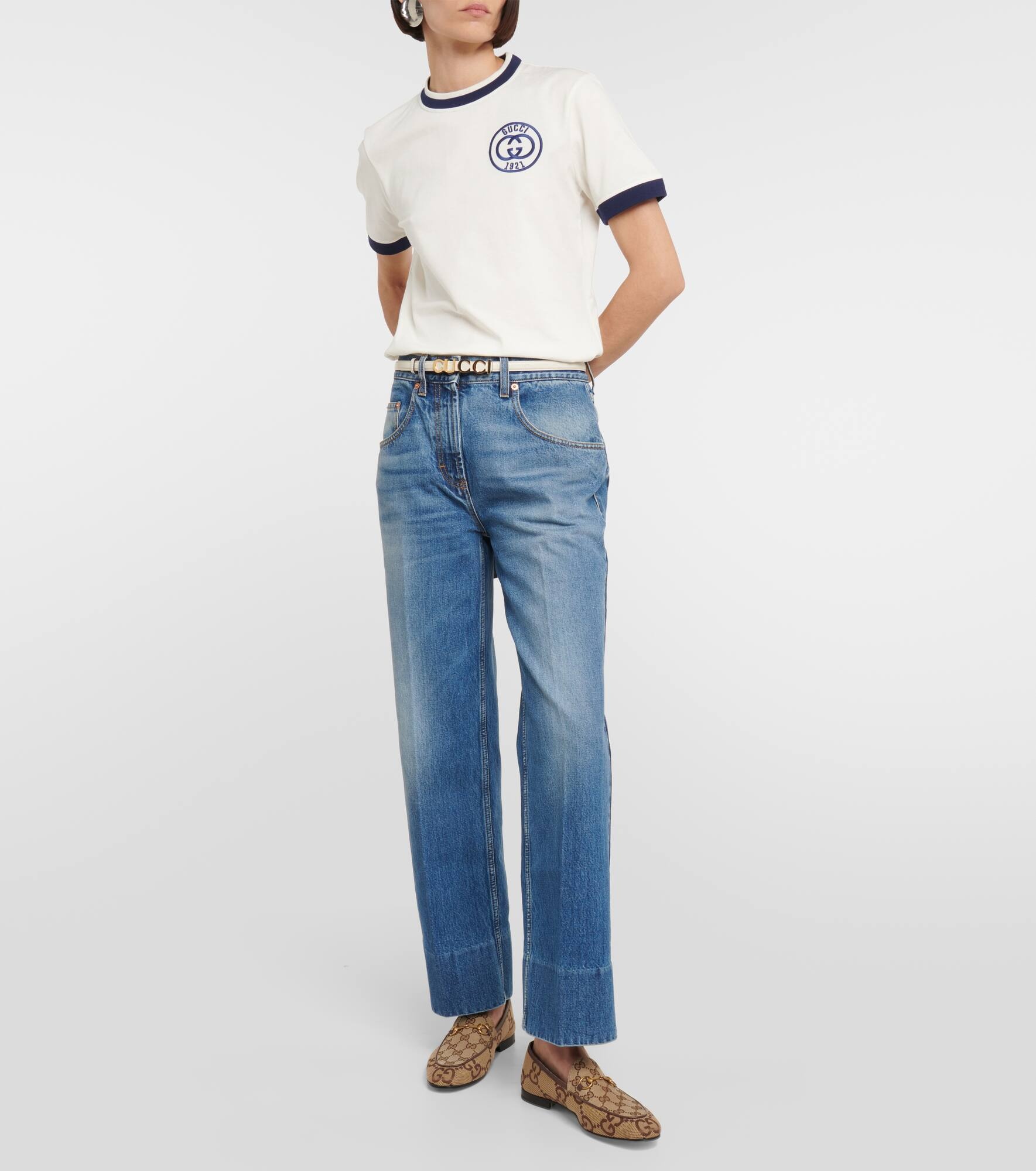 Logo embroidered cotton T-shirt - 2