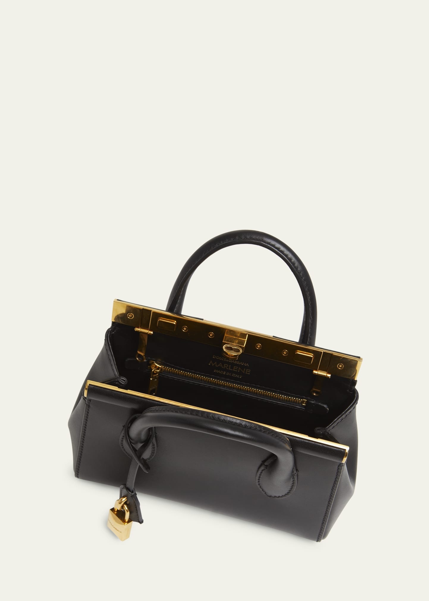 Marlene Small Leather Top-Handle Bag with Chain Strap - 3