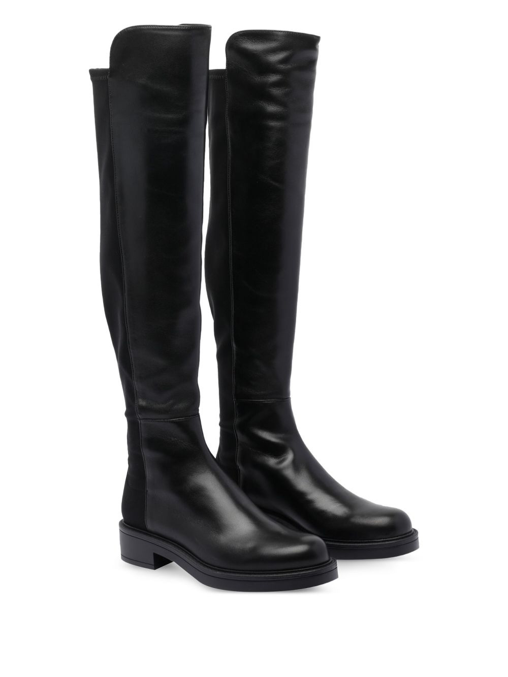 leather-upper knee-high boots - 2