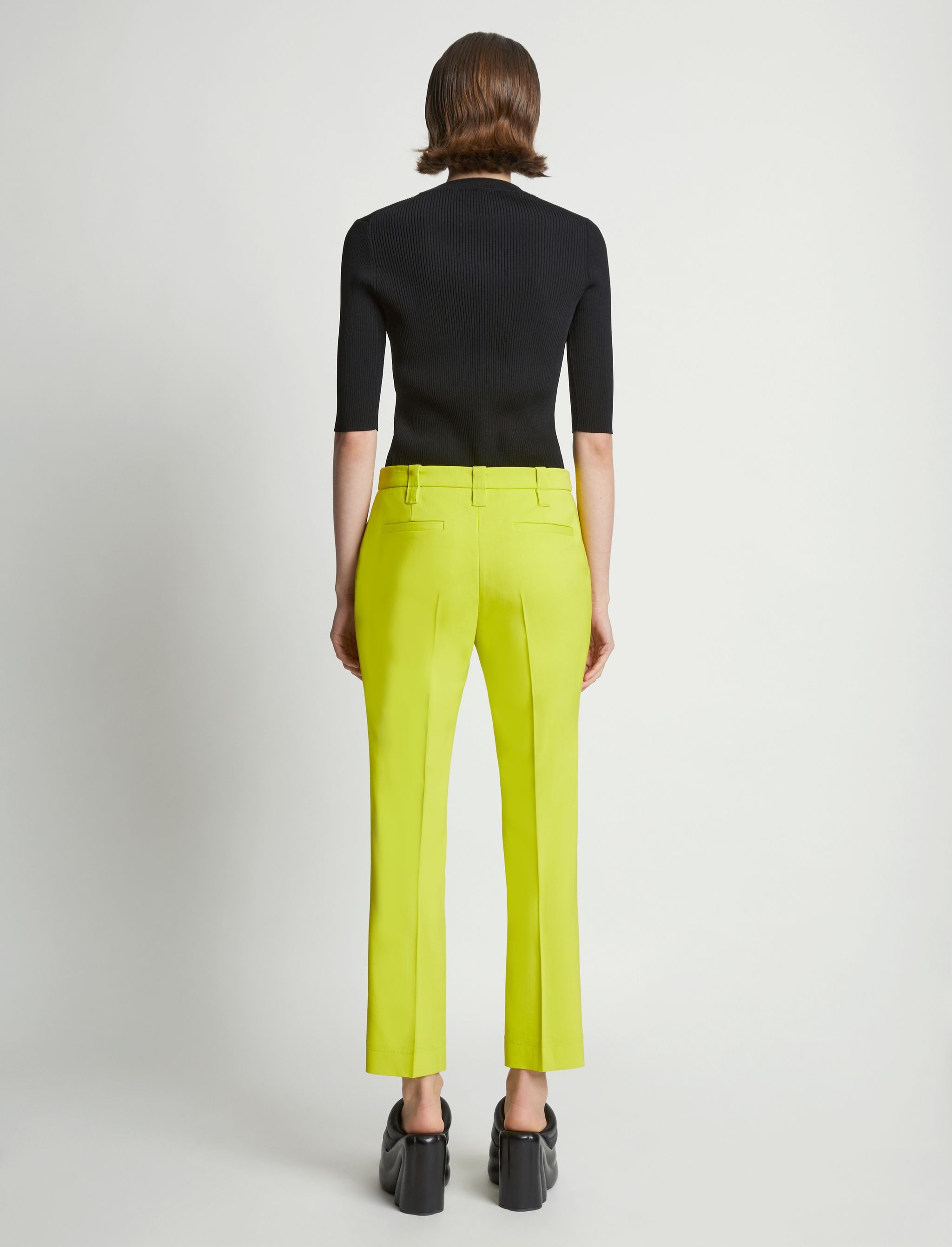 Viscose Suiting Crop Flare Pants - 4