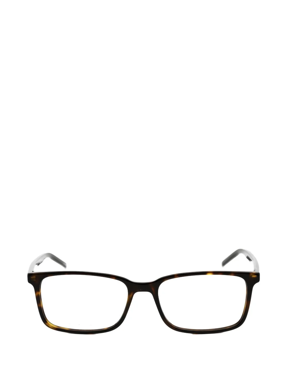 tortoiseshell-effect rectangle-frame glasses - 1