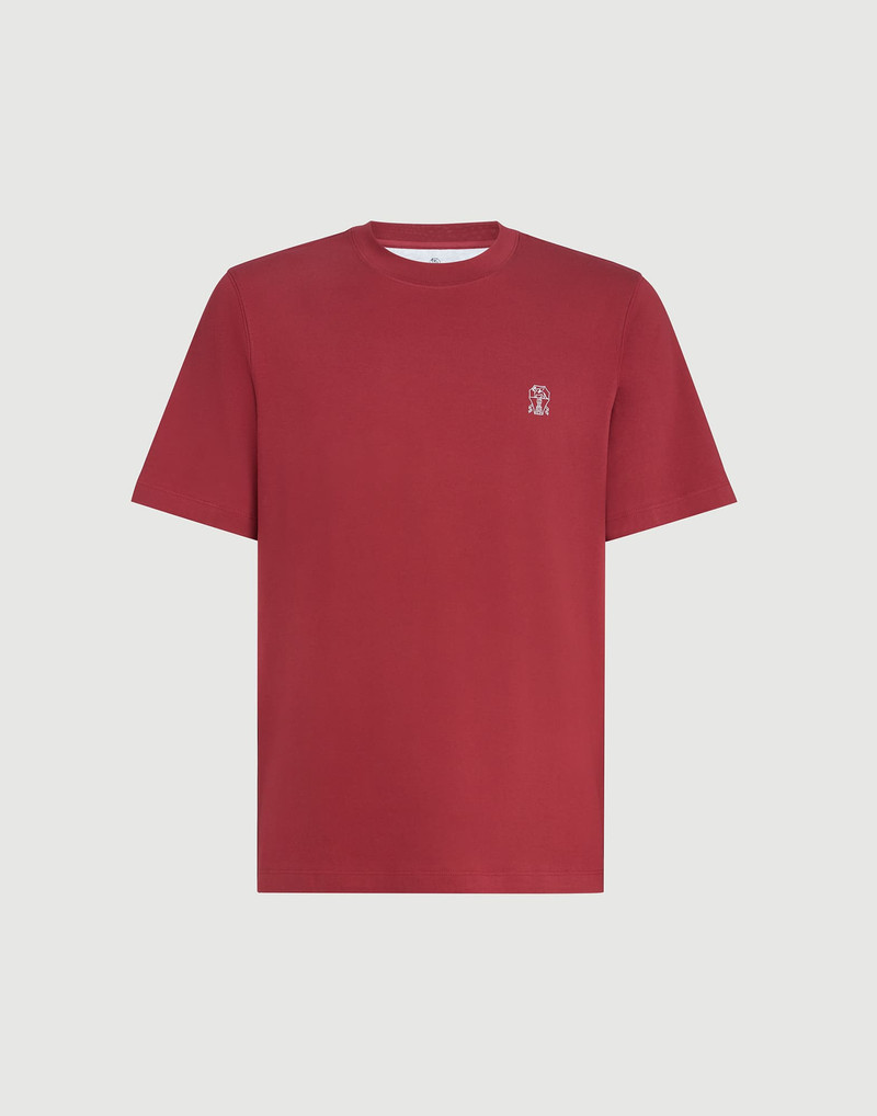 Cotton jersey crew neck T-shirt with logo 1