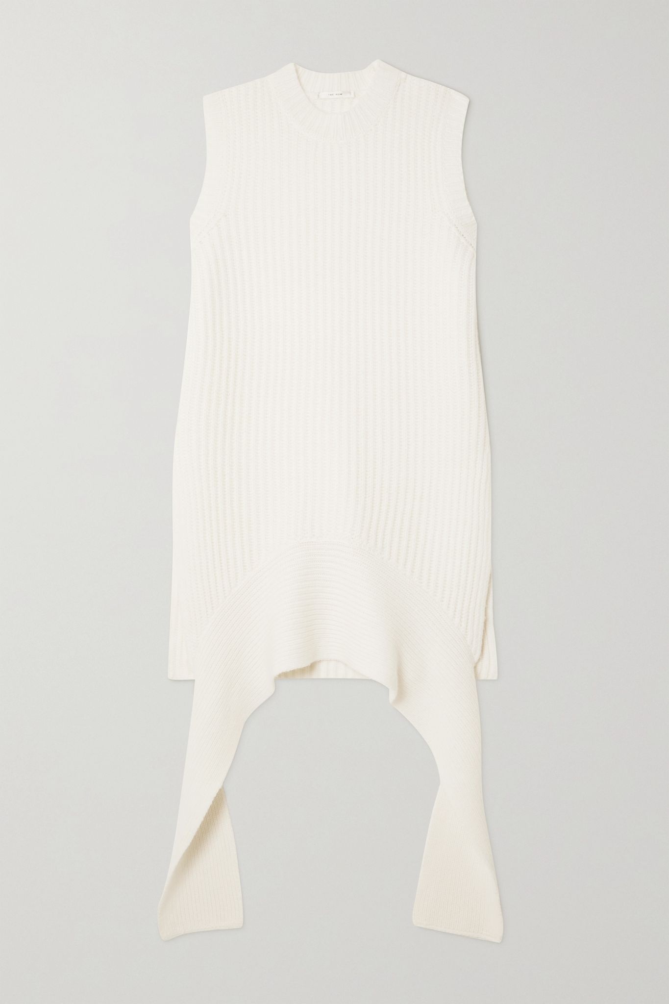 Aretha draped ribbed cashmere tank - 1