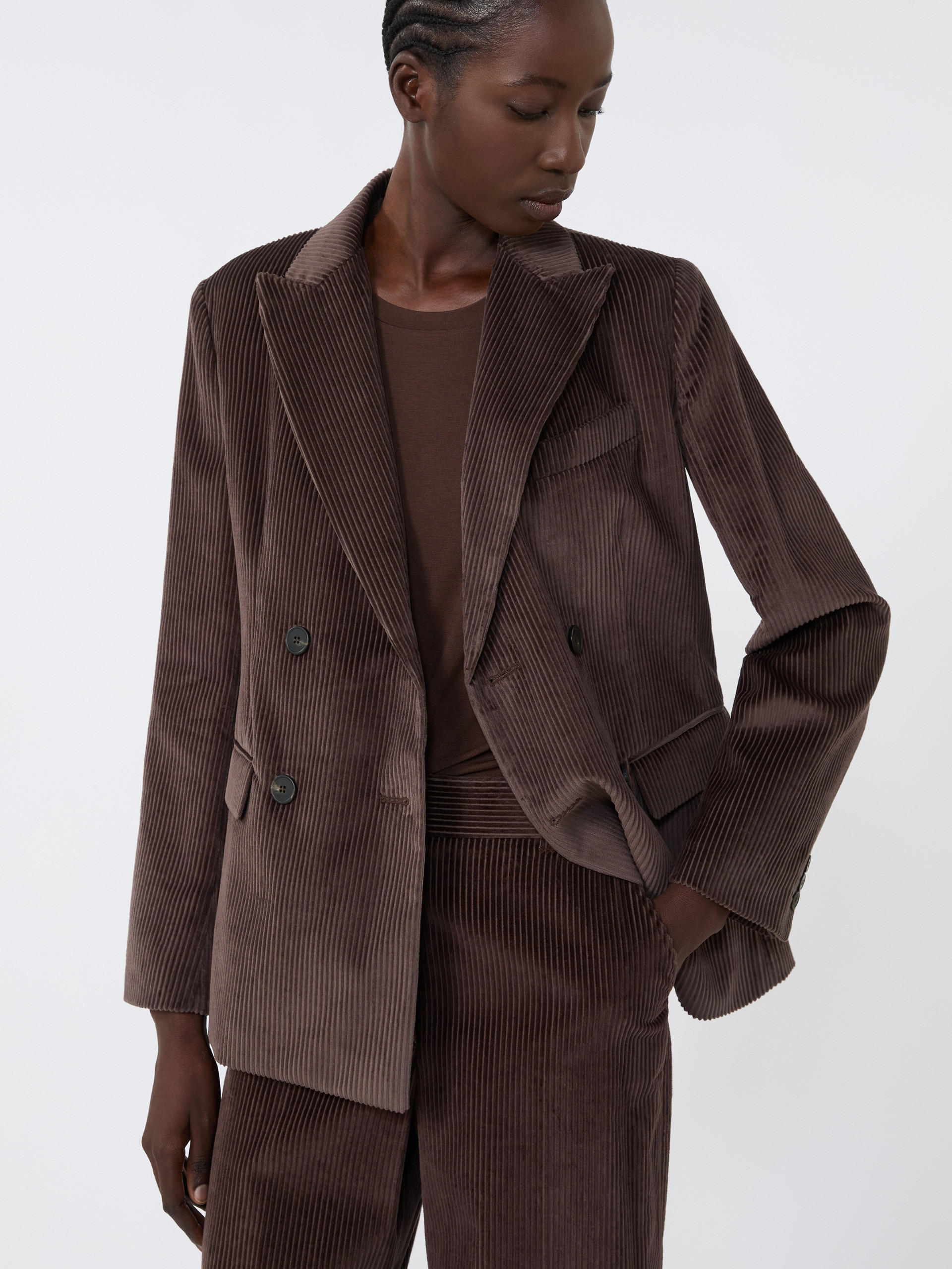 KATANGA Double-breasted velvet blazer - 5