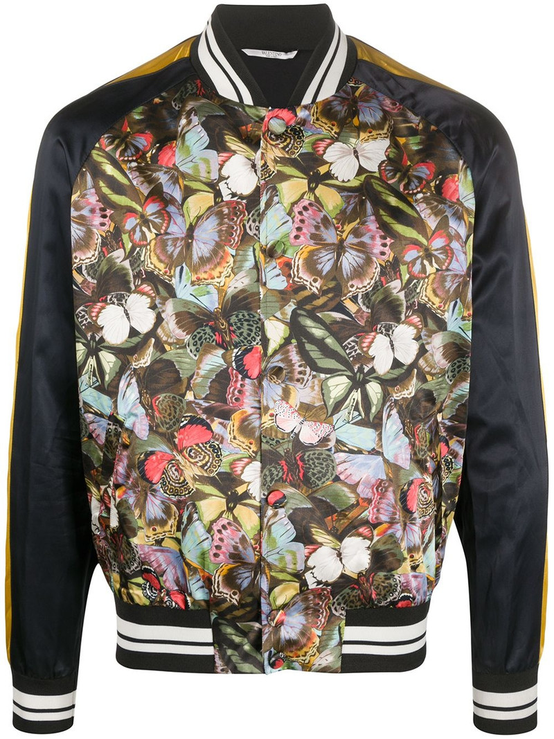butterfly-print bomber jacket 1