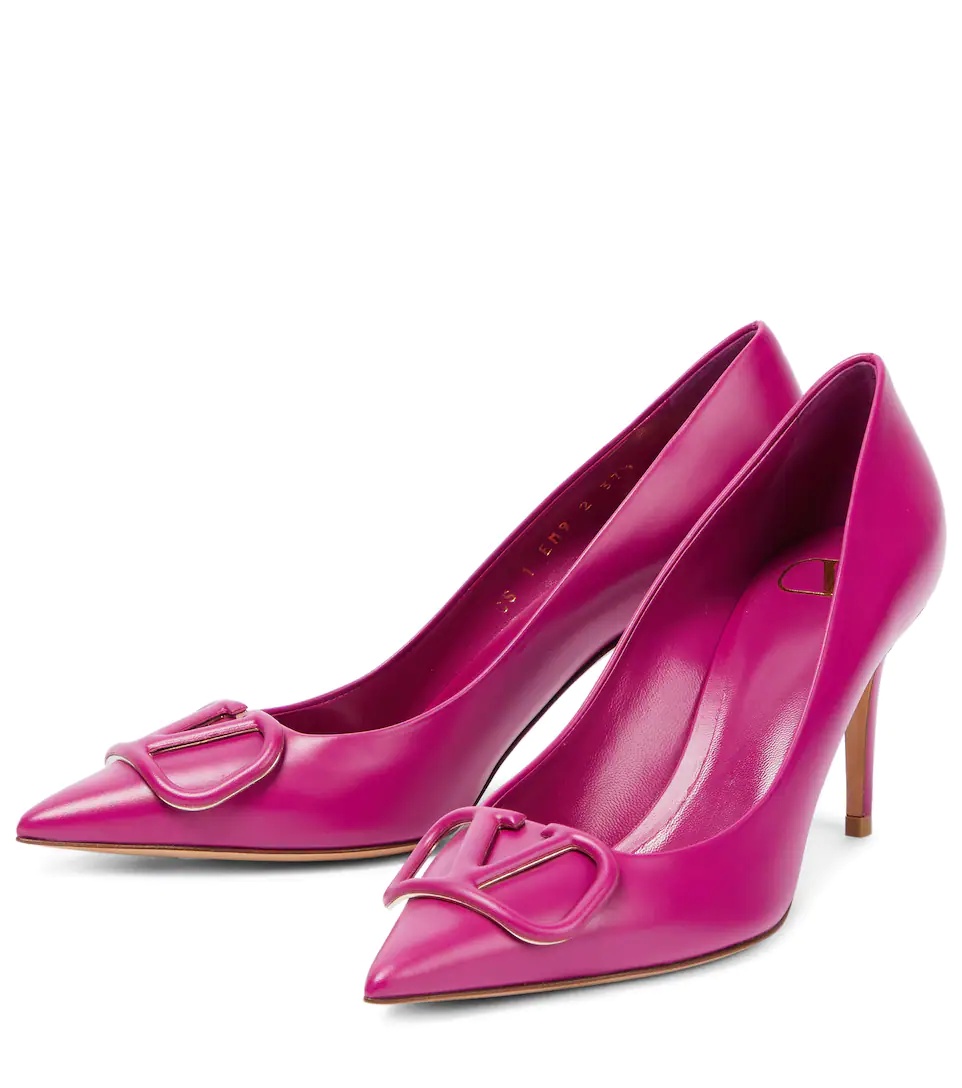 VLogo leather pumps - 5