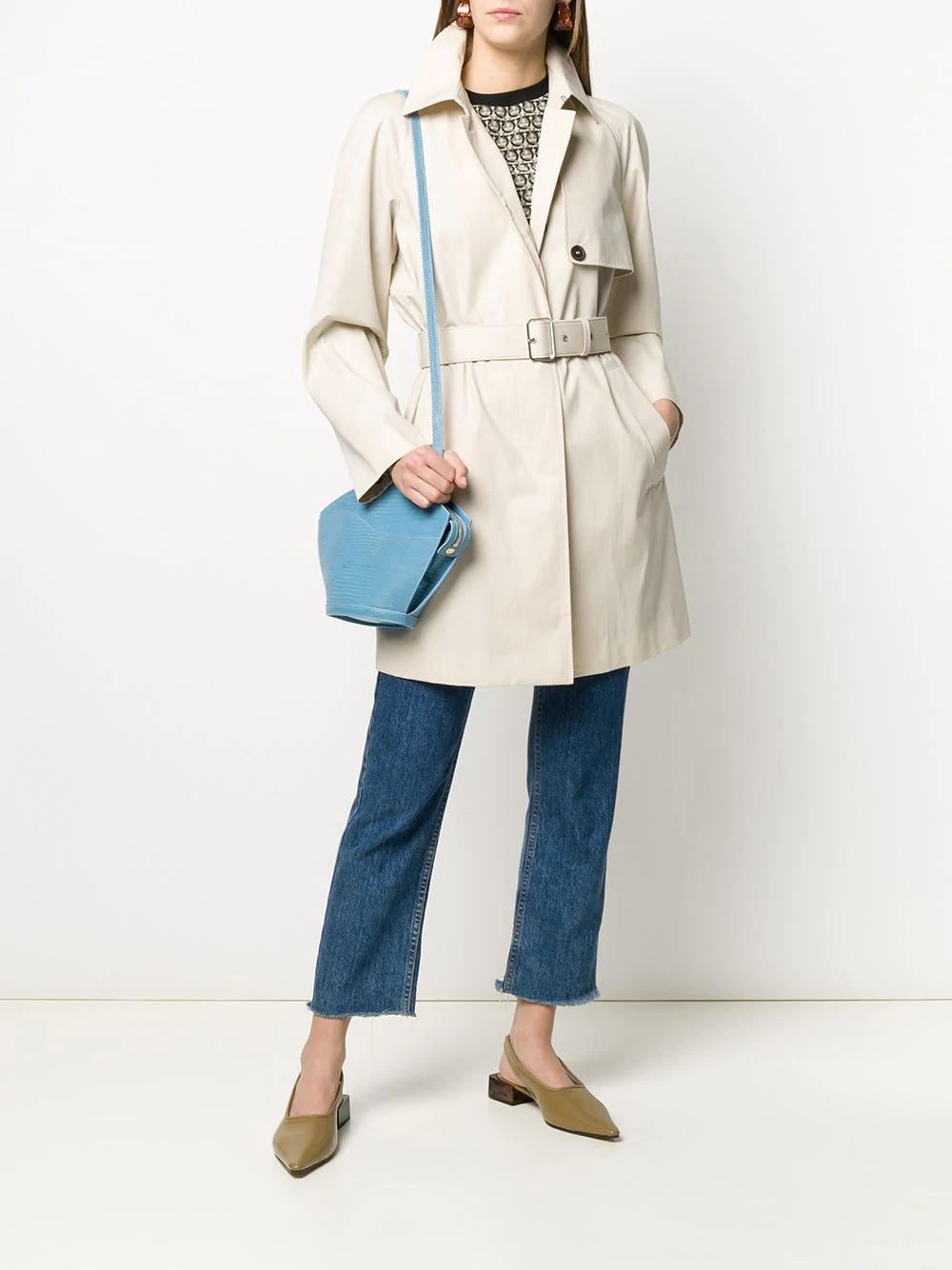 midi belted trench coat - 2