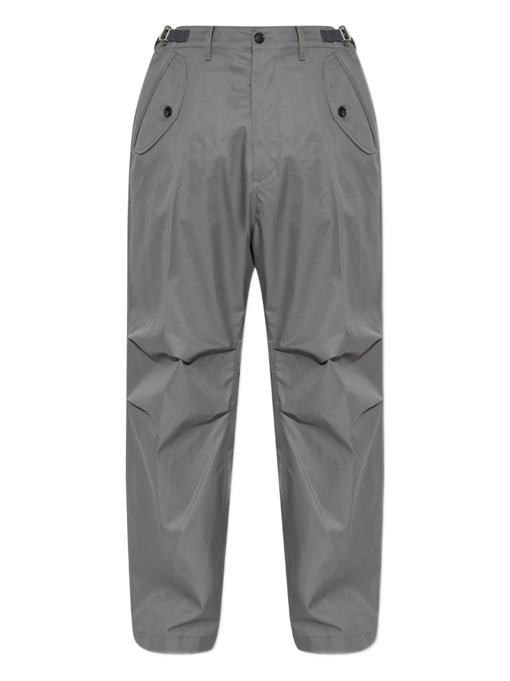 belted cotton pants - 1