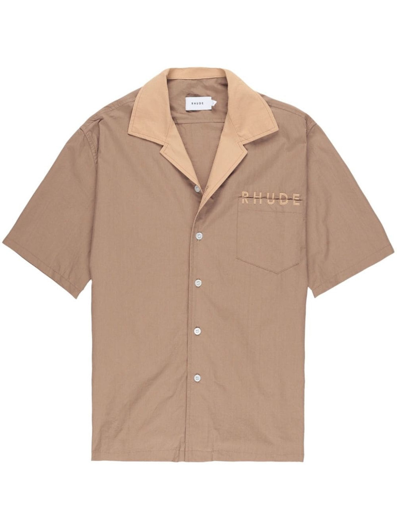 Mechanic logo-embroidered cotton shirt 1