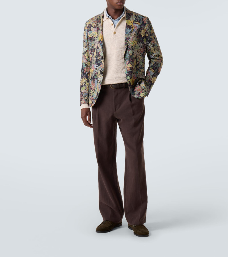 Etro Jacquard wool-blend polo sweater outlook