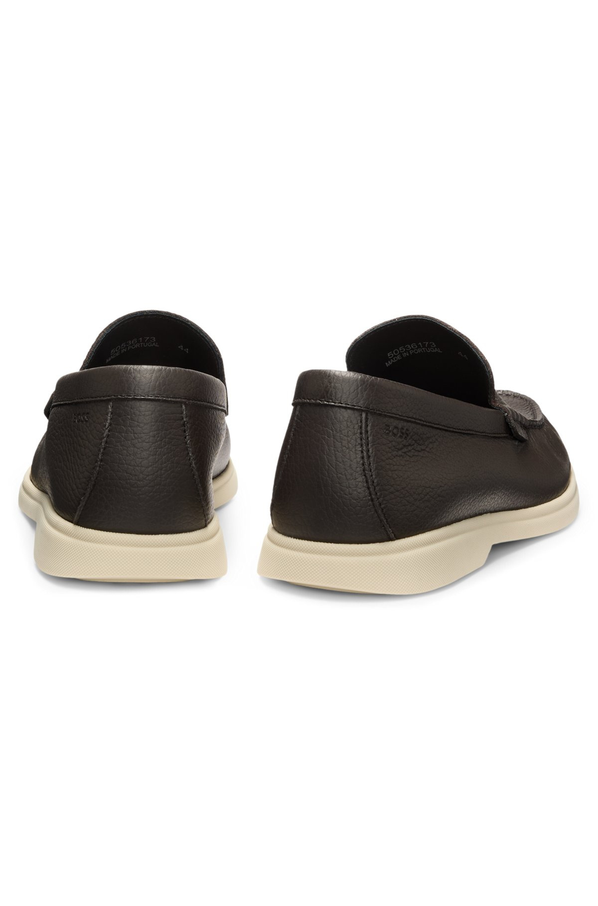 TUMBLED-LEATHER MOCCASINS WITH LOGO DETAIL - 5