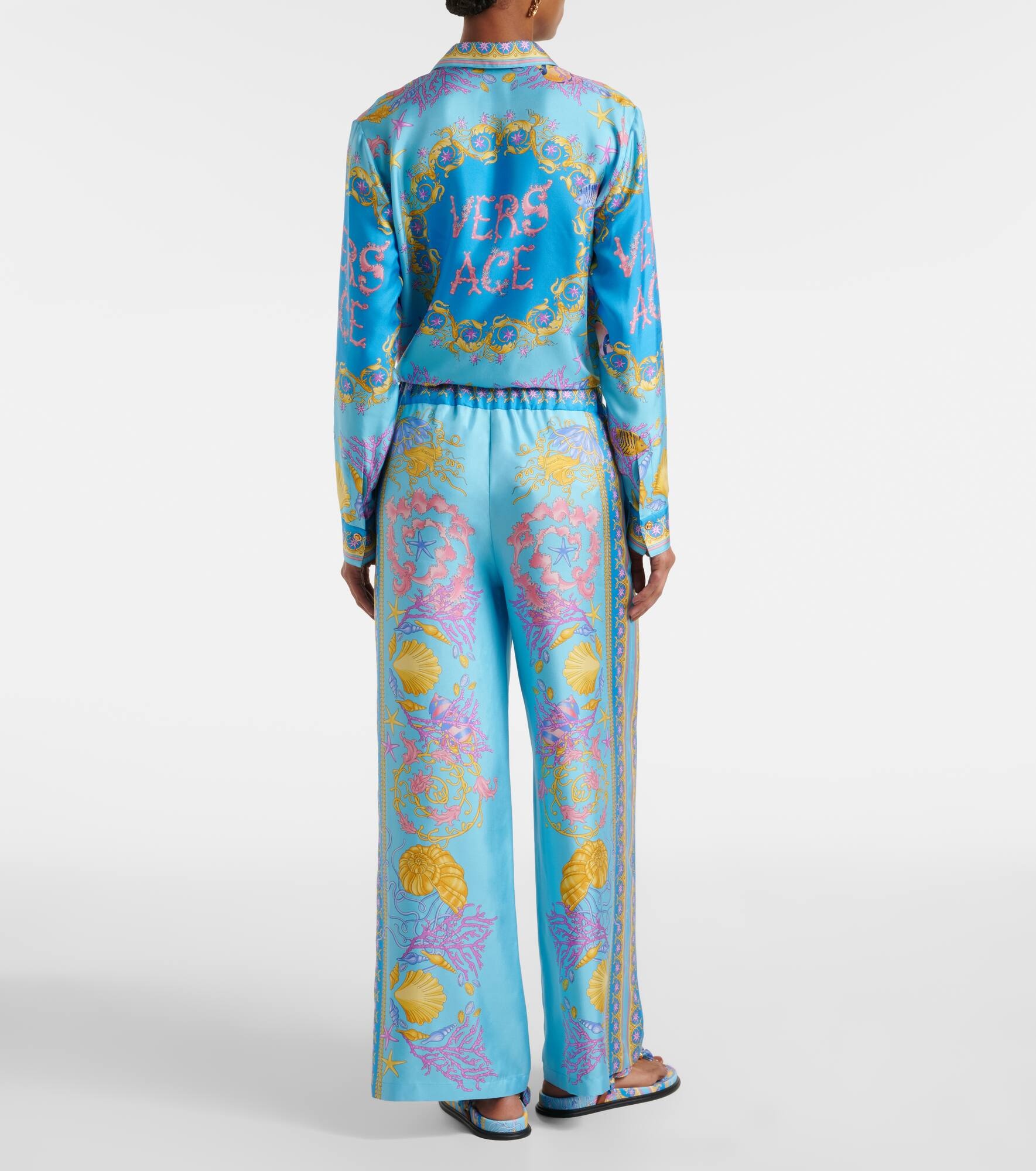 Printed wide-leg pants - 3