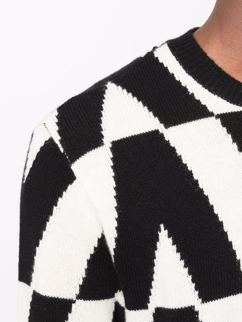 V-motif graphic-knit long-sleeve jumper - 5