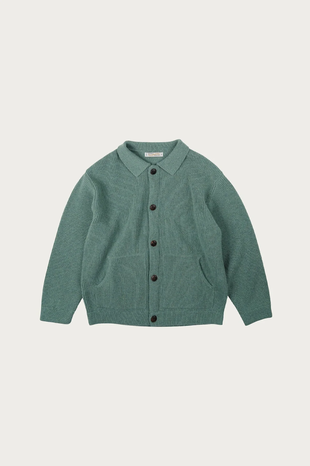 Ultra Heavyweight Collar Cardigan - Jade Green - 1